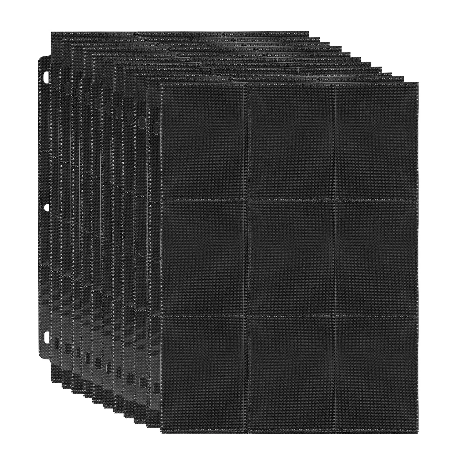Trading Card Sleeves, Upgraded 540 Pockets Double Side Baseball Card Sleeves for 3 Ring Binder, 9 Pockets Card Sleeves Binder Sheet