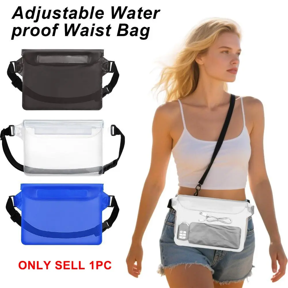 Adjustable Waterproof Waist Pack - Touch-Sensitive Dry Pouch for Phones (Swim/Fish/Surf) - Keep Your Valuables Safe - Swimming Accessories