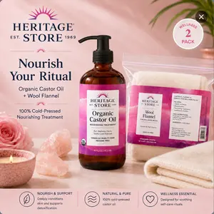 Heritage Castor Oil + Wool Flannel Bundle — Complete Castor Pack Kit — Traditional Wellness Ritual