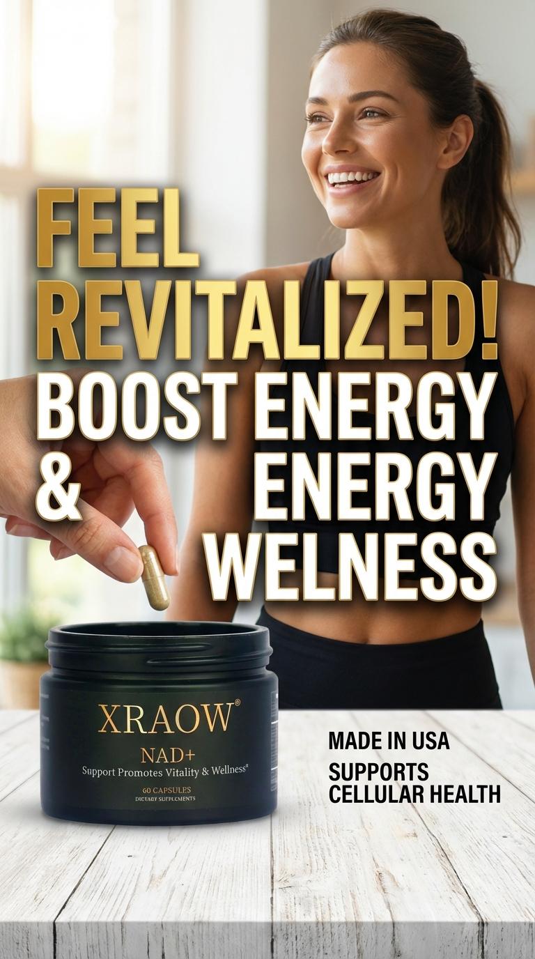 XRAOW NAD Supplement with Resveratrol NMN Alternative 30-Day Supply Advanced NAD+ Resveratrol Third-Party Tested for Quality and Safety - Vitamin, Healthcare