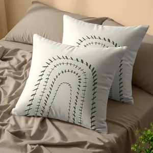 Minimalist Eucalyptus Leaf Decorative Throw Pillows (Pair, With Inserts), Natural Healing Home Decor, Perfect For Sofa, Living Room, Bedroom, Office Decorative Pillows