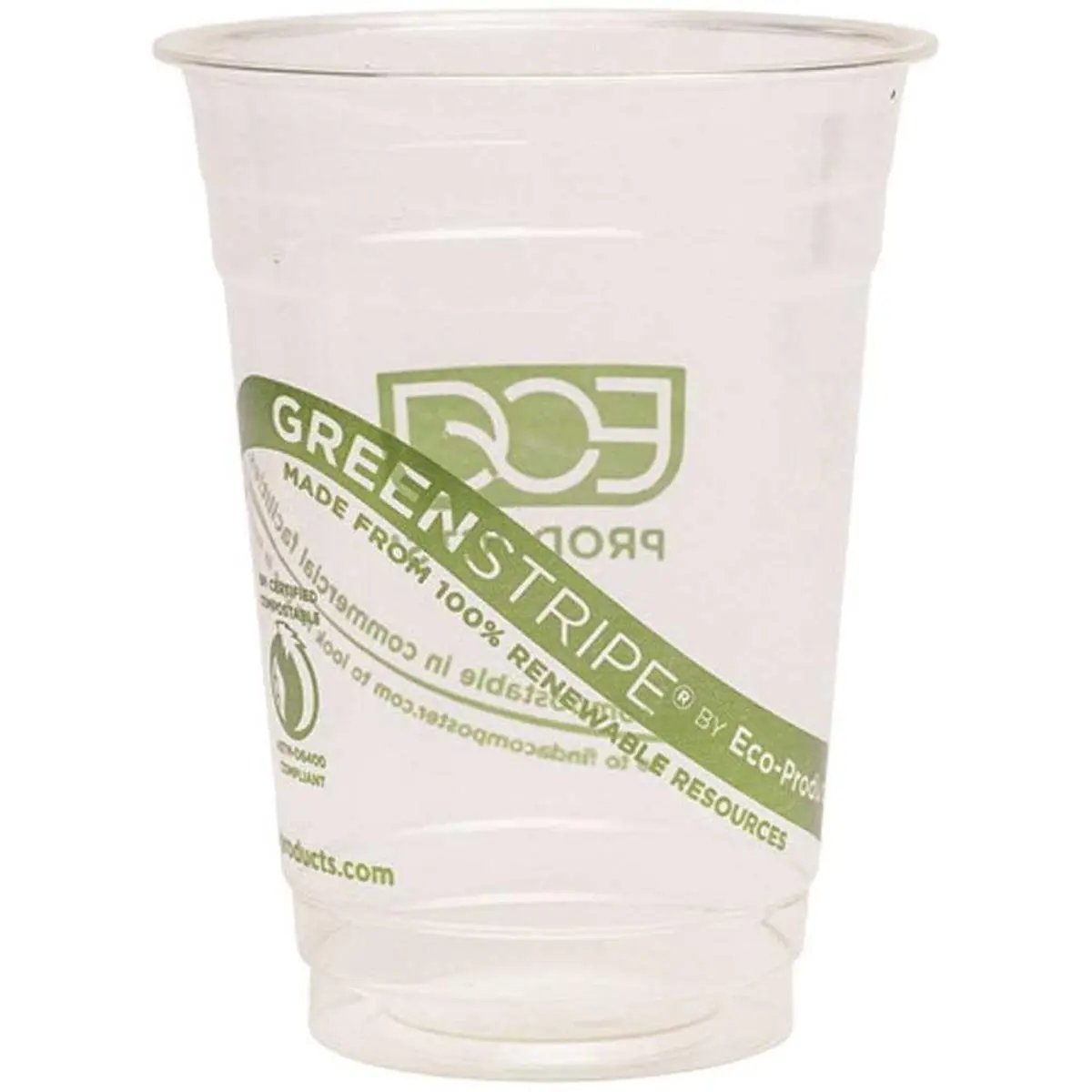 Eco-Products EP-CC16-GS 16 oz Green Stripes Disposable Degradable No-Insulation Cold Cup - 1000 Pcs Per Case (Home & Festive Party Supplies)