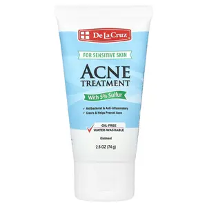 De La Cruz Acne Treatment Ointment with 5% Sulfur, For Sensitive Skin, 2.6 oz (74 g)
