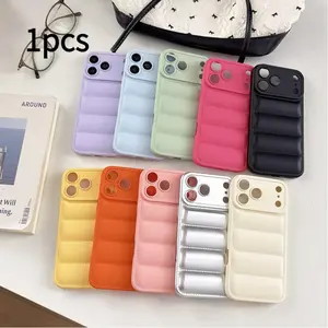 Down jacket protective case for iPhone 17/16/15/14: Creative and minimalist phone case Cover