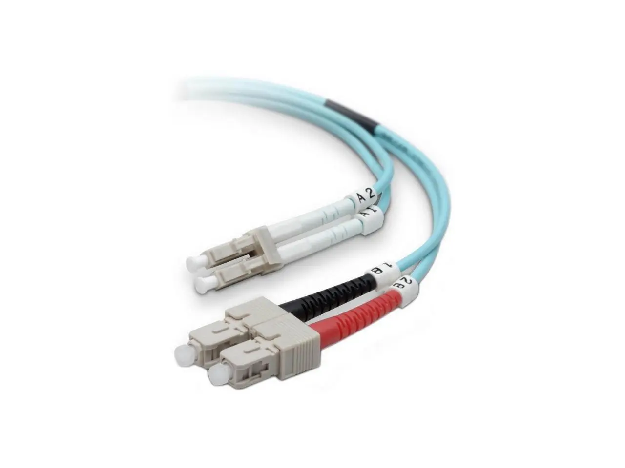 Belkin F2F402L7-02M-G Fiber Optic Cable; 10GB Aqua Multimode LC/SC Duplex MMF, 50/125