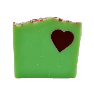 Melon Mischief Handcrafted Soap with Sour Watermelon Candy Scent and Red Heart Design
