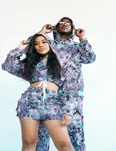 Bouquet Inspired Jacquard Cropped Parka Hoodie