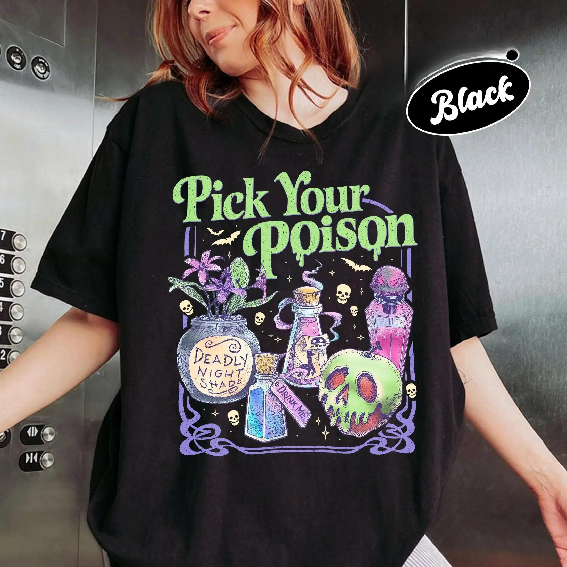 Pick Your Poison Vintage  Shirt, Princess Halloween TShirt, Kuzco Poison Apple Tee, Spooky Season, Villain Spooky Gift, Trendy Halloween Apparel