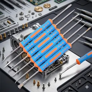 Professional Soldering Station Kit: 6-in-1 Desoldering Tools, Precision Solder Sucker & Wick, Efficient PCB Cleaner, Heat Gun Accessories, Anti-Static Portable Welding Toolbox for Electronics DIY
