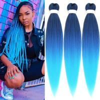 Blue Ombre Braiding Hair 3 Packs
