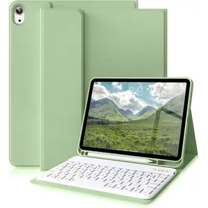 for iPad 11th 10th Generation Case with Keyboard 11-inch A16 2025 / 10th Gen 10.9 inch 2022, Thin & Light  Detachable Folio Keyboard Case with Pencil Holder (Sage Green)