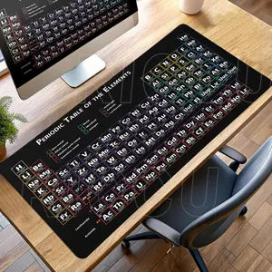 Periodic Table of Elements Desk Mat Office PC Mouse Pad Large Gaming Keyboard Mousepad with Stitched Edge Non-Slip Rubber Base