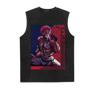 Demon Slayer Anime Vintage Tank 90s Graphic Sleeveless Tank Tops Men Vest Streetwear Outfits Men Vacation Outfits Sleeveless Shirt