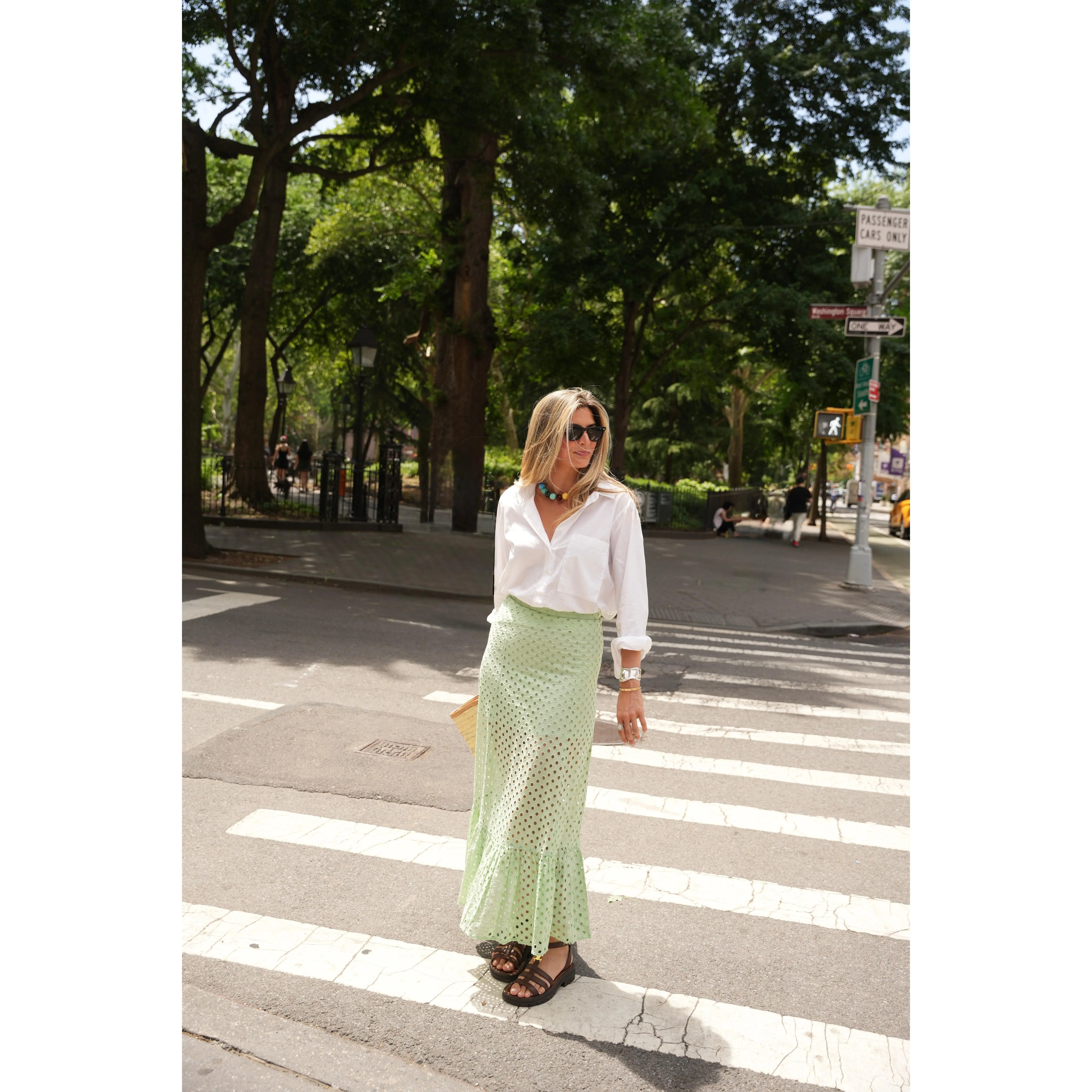 Mary Hope Mint Eyelet Skirt