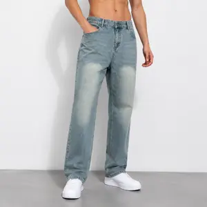 Unisex Spring Summer Straight-Leg Loose-Fit Plain Denim Jeans - Black and gray Yellow | Classic Streetwear Vintage Clothing | Basic City Boy Mens Clothing for Casual Dressy Occasions Summervibes
