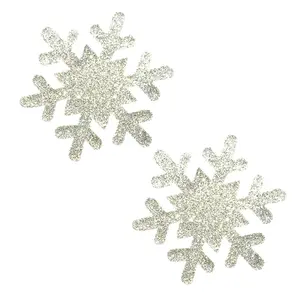 Silver Pixie Dust Glitter Snowflake Nipple Cover Pasties