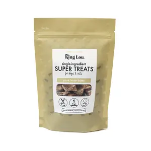 King Lou Pork Heart Bites Treats, Soft Single-Ingredient Treat for Dogs & Cats - Natural Taurine, Supports Heart Health Pet Supplies Chews
