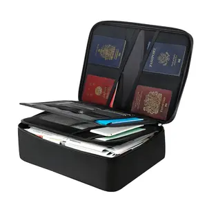 VEVOR Fireproof Document Box, 1832℉ Heat Insulated Fireproof & Waterproof Box with Lock, Portable Multi-Layer Home Office Travel File Storage Organizer, for Passports, Important Documents, Files