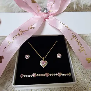 14k Gold Plated 20-inch Chain Necklace with Pendant Earrings & Bracelet Set Classic Versatile Jewelry for Everyday Wear Includes Box