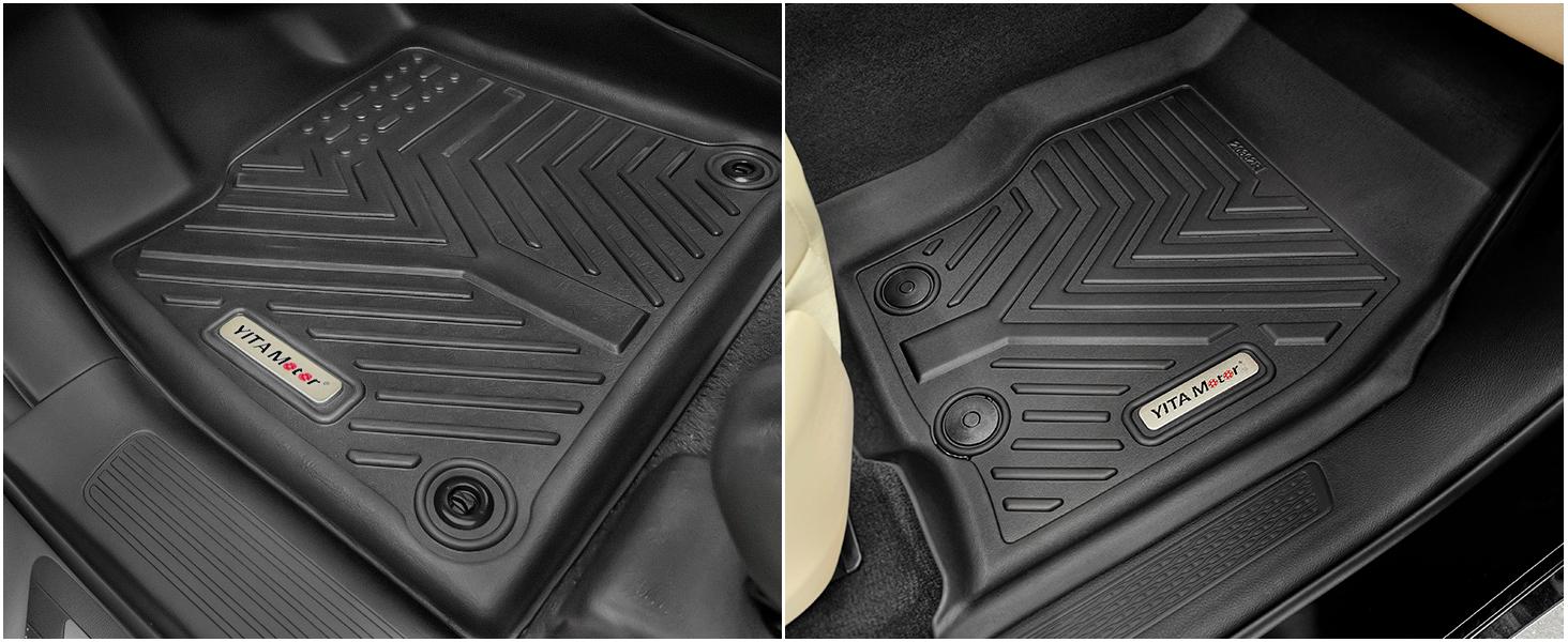 YITAMOTOR Car Floor Mats for 2015-2024 Ford Edge - Custom Fit Black TPE Floor Liners