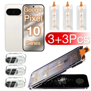 3+3 Pcs Google Pixel 10 9 9a Pro XL 8A 8 7 7a 6a 6 5G Protective Screen Protector Set, Tempered Glass Film, Ultra-Thin, Durable & Scratch-Resistant Design, Perfect Fit for Multiple Models