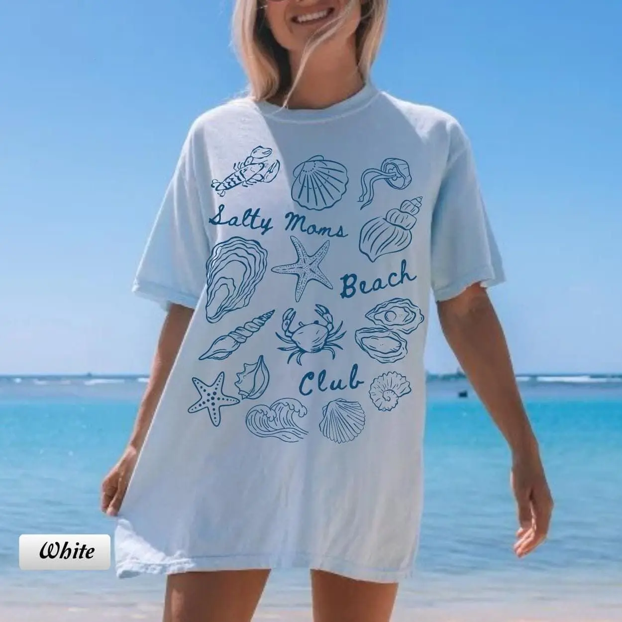 Salty Moms Beach Club T-Shirt, Girls Trip Vacation Shirt, Mama Vacation Shirt, Summer Mom Shirt, Beach Vacation Shirt