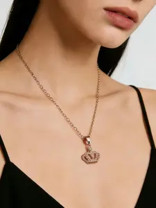 Elegant Crown Pendant Necklace Sweater Chain, Unique Personalized Design, Perfect for Making an Elegant Queen, Stylish Jewelry Accessory, Sparkling Crown Necklace