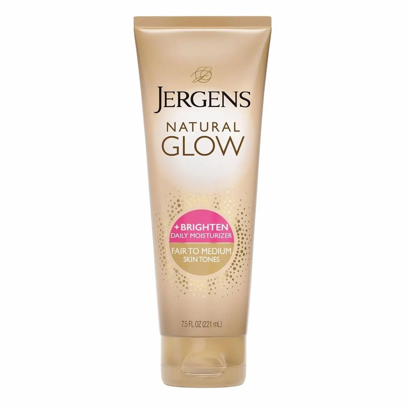 Jergens Natural Glow Self Tanner Body Lotion, Sunless Tanning, Fair to Medium Skin Tone, Daily Moisturizer with Coconut Oil, Vitamin E and Antioxidants, 7.5 Oz