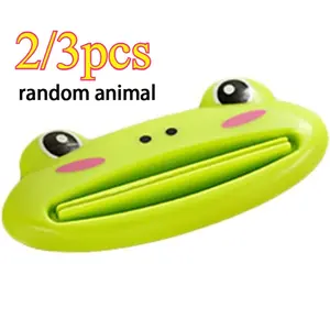 2/3 pieces of bathroom accessory animal shaped toothpaste squeezer can be reused and is easy to use. Cartoon animal toothpaste squeezer is suitable for children and adults. Fun plastic bathroom accessory, independent and easy to use, perfect toothpaste ra