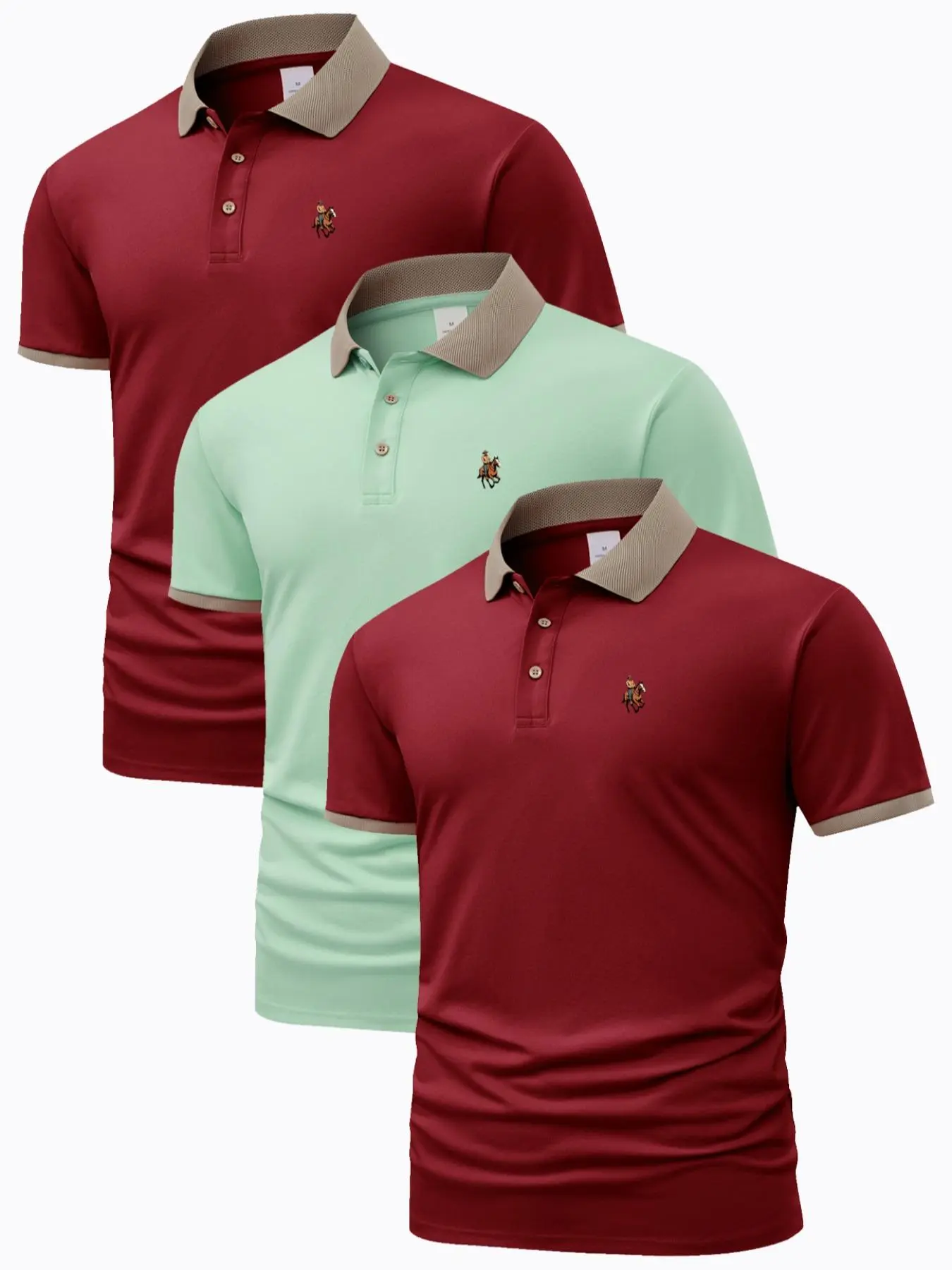 Men's Horse Graphic Polo Shirt, Regular Fit Casual Short Sleeve Top for Summer, Men's Clothes for Daily Wear, Tropical Men's Horse Graphic Polo Shirt, Regular Fit Casual Short Sleeve Top for Summer, Men's Clothes for Daily Wear, Tropical