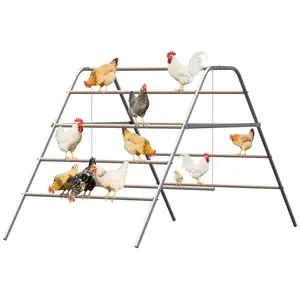 CHIKENCOOP Essential Roosting Perch for Chicken Coops  and Rest Toy for Chickens, Scientific Cage-Raised Chickens, Roosting Support Wood Outdoor, High-Quality Metal Tubes and Wood, Durable Construction, Easy Installation, Hygienic and Clean