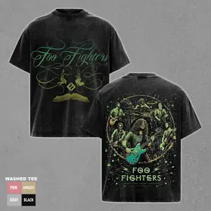 FF Take Cover Tour 2026 Tee Vintage Washed Black T-Shirt Oversized Graphic Tee Rock Band Merch Distressed Heavyweight Cotton Shirt Men Women Streetwear Concert Fashion