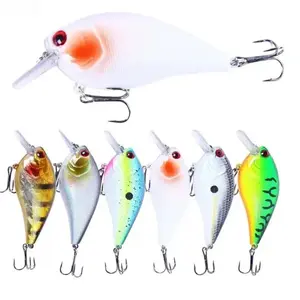 6Pcs Topwater Fishing Lure Set, Lifelike Artificial Hard Bait with Sharp Treble Hooks, Floating Realistic Angling Tackle, Durable Lightweight Fishing Accessories, Universal Outdoor Fishing Supplies for Freshwater and Saltwater Angling