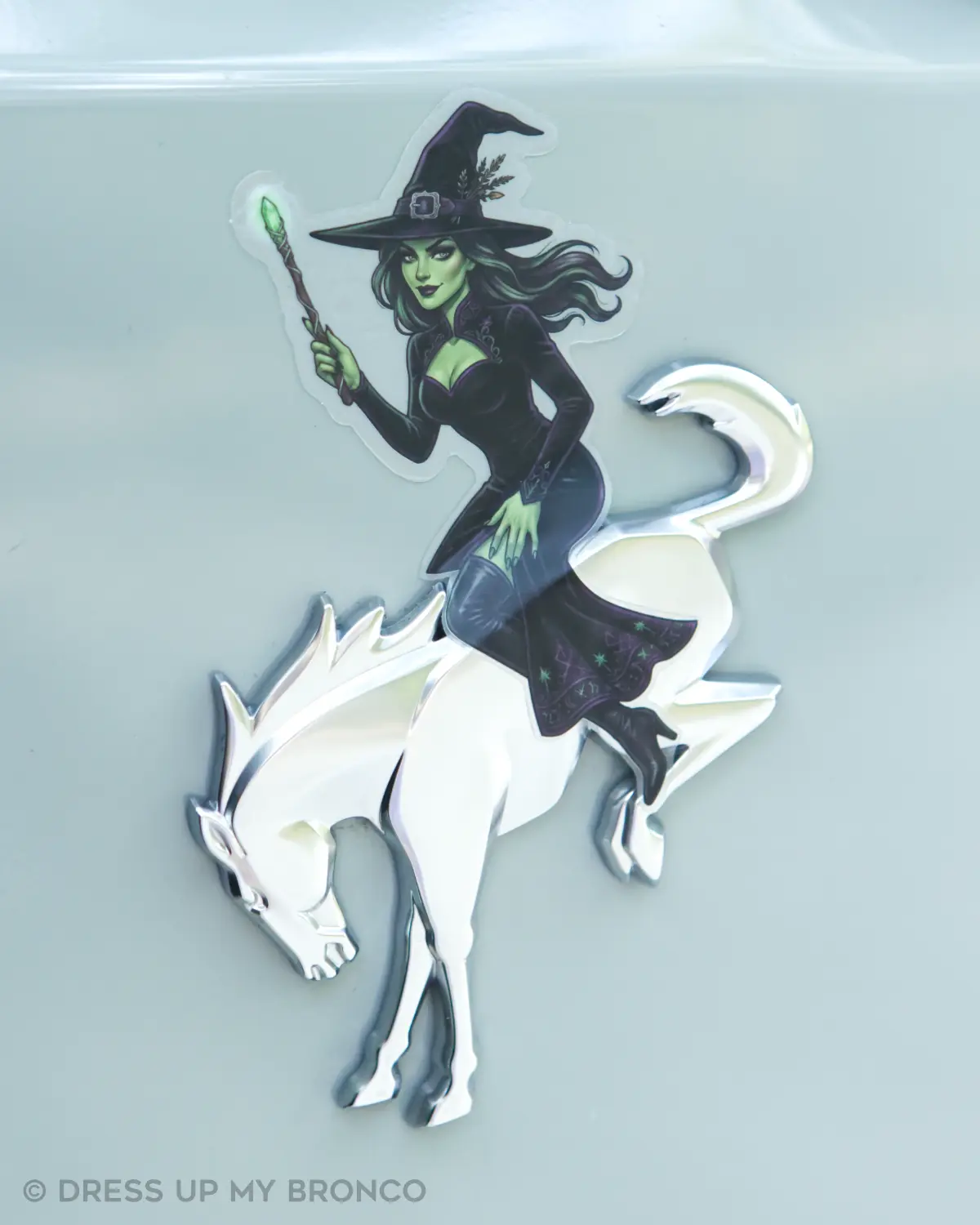 Bucking Witch — Bronco Rear Emblem Vinyl Decal