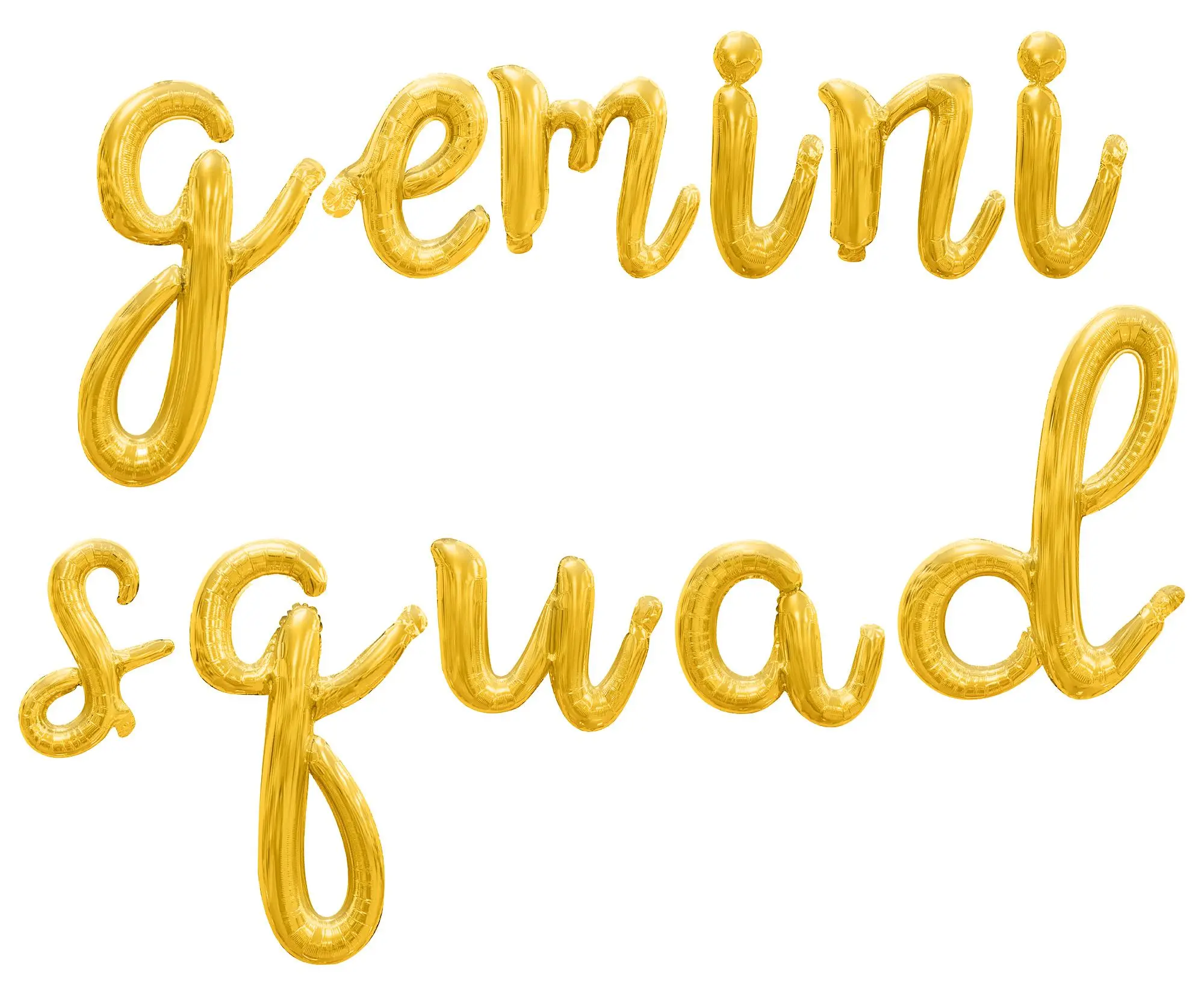 Cursive Script Letter Balloons - GEMINI SQUAD 16" Inch Alphabet Letters Foil Mylar Balloon Gemini Birthday Party Banner