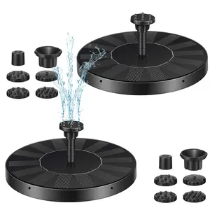 2 Packs Solar Bird Bath Fountain Pump with 5 Nozzle Solar Powered Bird Bath Floating Panel Water for Garden Fish Tank Pool (5.1 Inch)