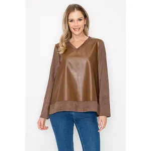 Annabelle Suede Top with Leather