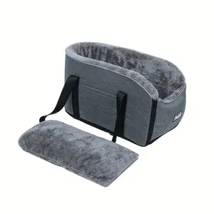 Cozy Pet Car Seat Nest - Soft, Washable, Foldable Design for Cats and Dogs - Portable Travel Bag with Car Seat Mat for Easy Going Out