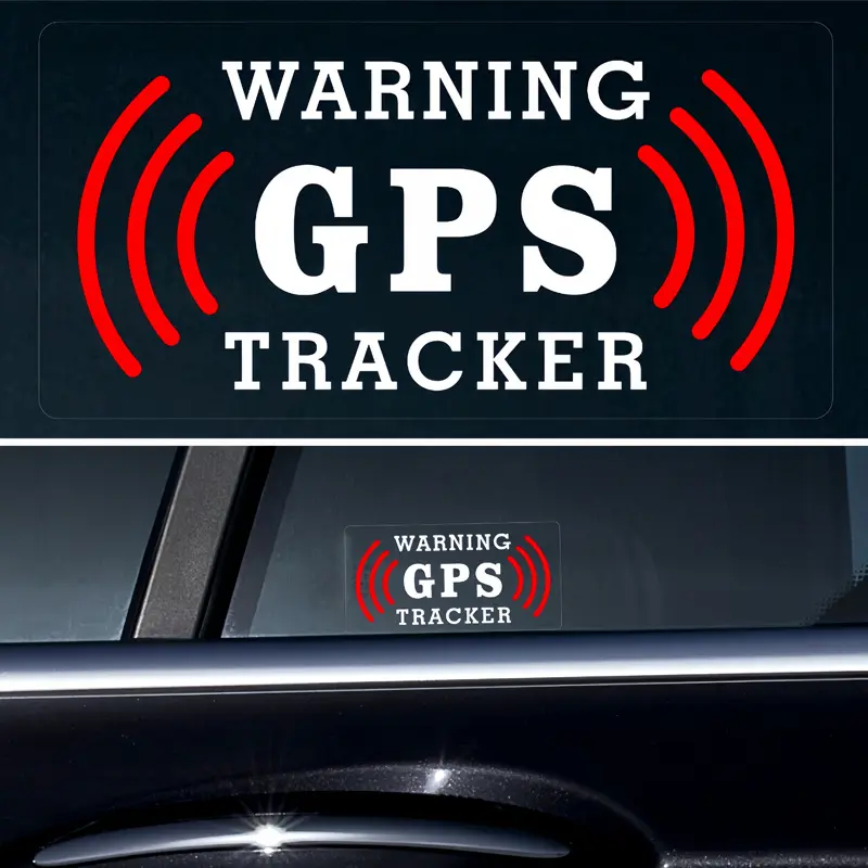3PCS/SET Cool Safety Warning GPS Logo Sticker For Stationery, Carry Bags, Car Small Items "WARNING GPS TRACKER" + Red Signal Wave Decor Daily With Eye-Catching Safety Texture Details Convey Love For Safety Warning Style
