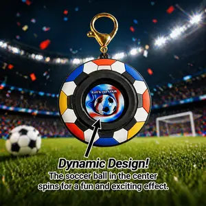 2026 Soccer Craze LED Keychain| Rechargeable Light Up Keychain with Interchangeable Country Badges| Perfect Gift for Soccer Fans
