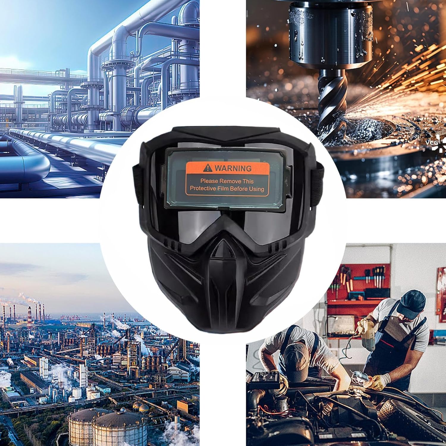 Welding Face Auto Darkening, Anti Fog Lightweight Headgear Face Shield, Protective Face Shield for TIG MIG Plasma Cutting Grinding – Eye Protection Welding Helmet for Professionals & Beginners, Durable Comfortable Full Face Safety Gear for Workshop Use detail 5