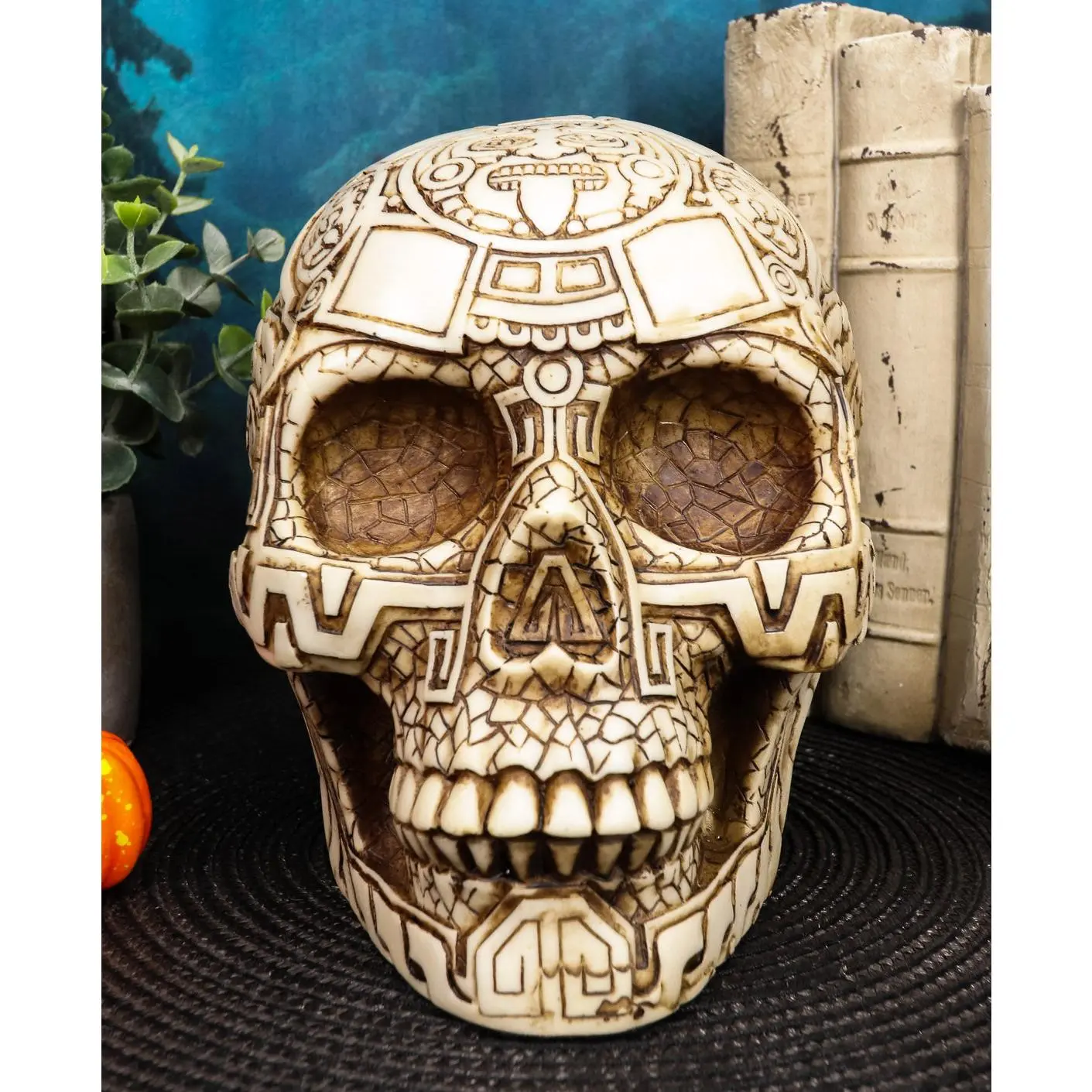 Ebros DOD Mesoamerican Maya Aztec Gods Skull Statue Tribal Tattoo Figurine
