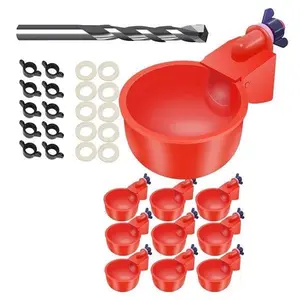 Hinest Large Automatic Chicken Waterer Cups | Chicken Water Feeder Suitable for Chicks, Duck, Goose, Turkey and Bunny | Poultry Water Feeder Kit