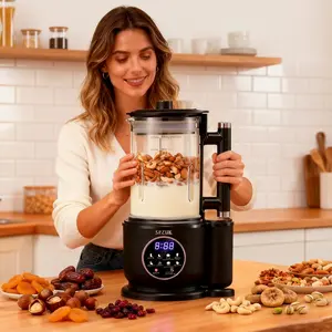 SPZTJK Household-use Wall-breaking Machine 51.25Oz Automatic Heating Soy Milk Maker Stirring Ice Cubes Juice Silent Operation Suitable for Milkshakes Rice Cereal Juice Soy Milk with 12 Blades Delay Start Boil Water Keep Warm Auto Clean