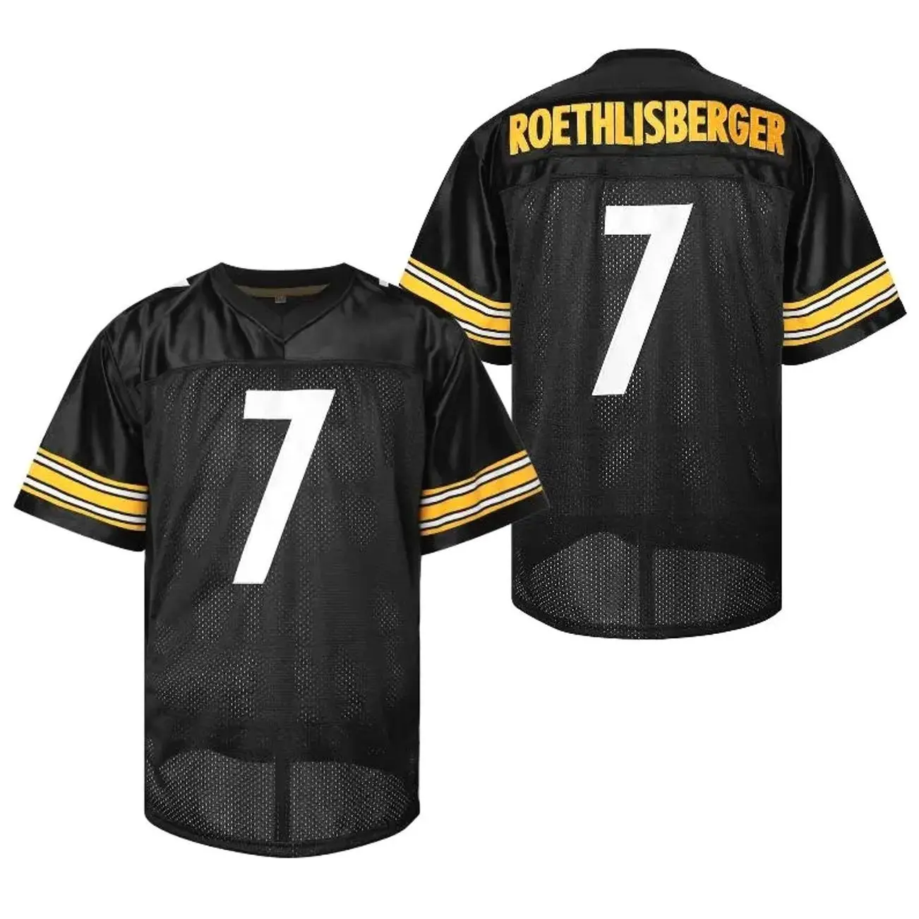 Pittsburg Black Football Jersey #7 Roeth Game Day Shirt - Stitched Fan Apparel, Retro Gridiron Gear M