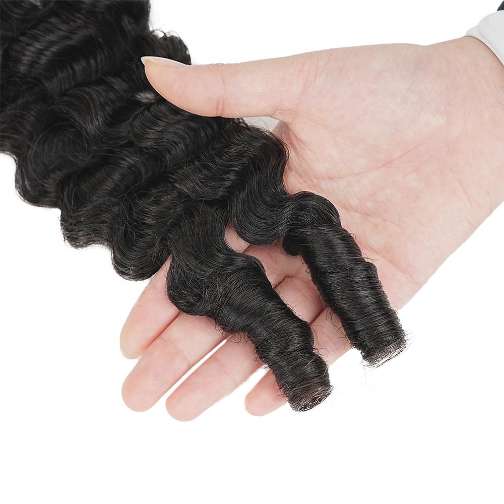 [Cheapest] Mamushow Feather Crochet Human Hair Bundles for Miracle Knots Human Hair Burmese Curly Pre-Separated 50g/Pack Reusable Invisible 100% Virgin Human Hair Crochet Extensions Natural Black #TiktokShopSpringGlowUp #HairTok#Summervibes