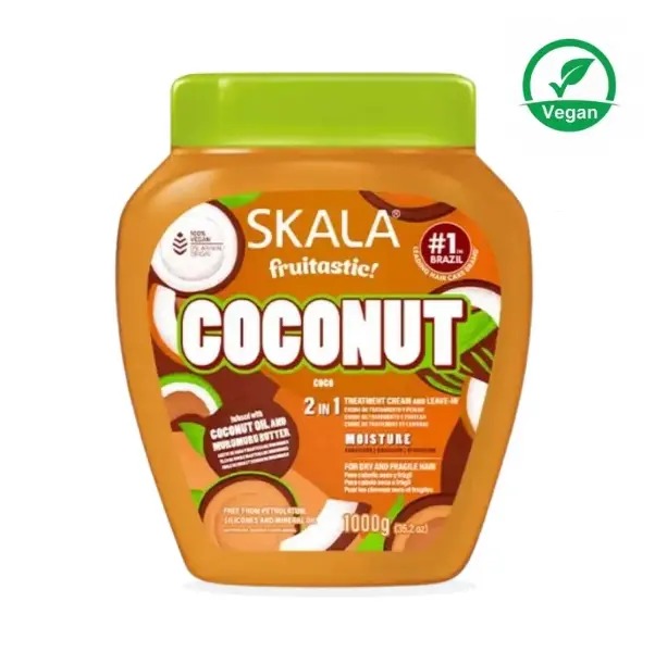 Coconut Hair Treatment Cream to Restore Dry, Damaged, and Curly Hair - Hydrating Haircare Blend with Shea Butter for Anti-Frizz & Shine, Cinnamon, Rice, Nourishing, Curly Locks, Deep Conditioner