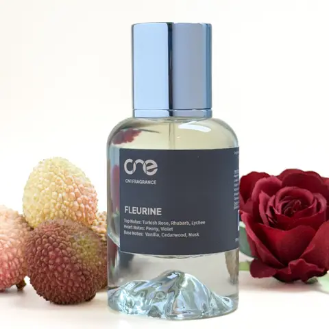Fleurine by CN1 Fragrance Women's Perfume EDP with Turkish Rose Rhubarb Lychee Peony Violet Vanilla Cedarwood Musk