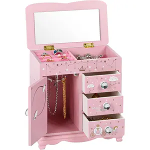 Children Jewelry Box For Girls Pink Princess Castle Ideal Birthday Christmas Gift for Little Girls