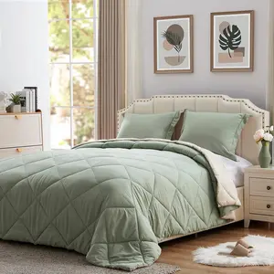 twin comforter-sage green comforter twin size-down alternative comforter 2 for- 1 comforter (68 "x 88") + 1 pillow sham (20 "x 26")